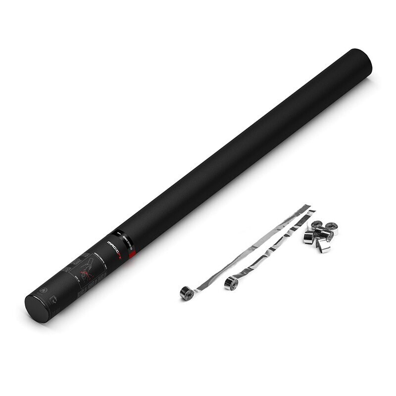 Handbetriebene Streamerkanone Silber Metallic - 80cm