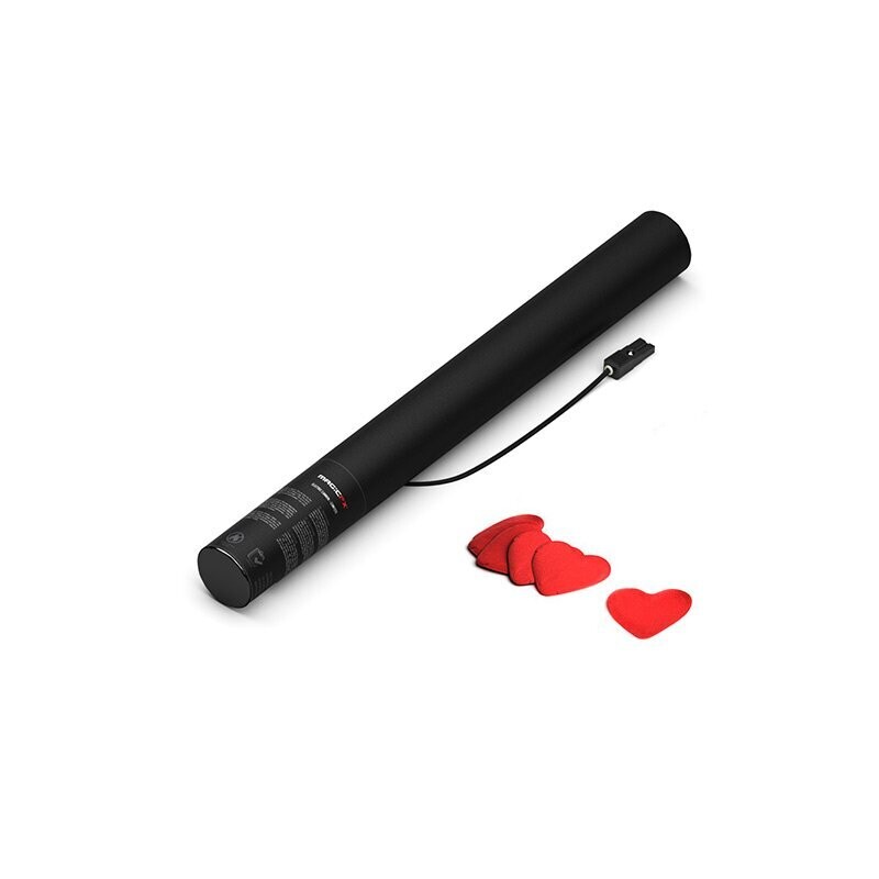 Elektrische Konfettikanone Herz Rot - 50cm