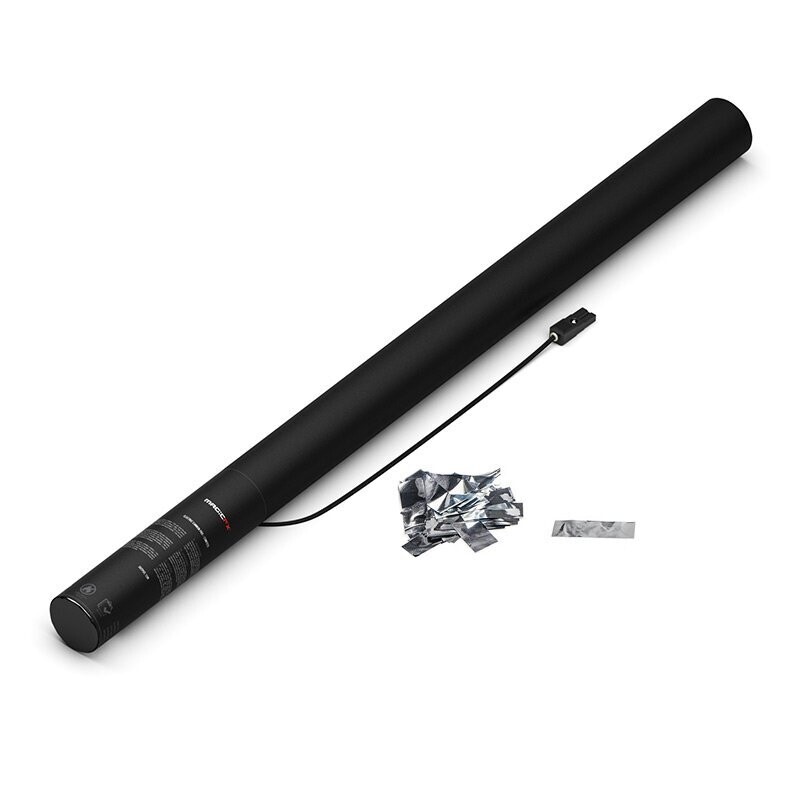 Elektrische Konfettikanone Silber Metallic - 80cm