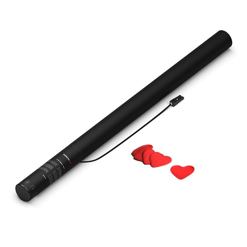 Elektrische Konfettikanone Herz Rot - 80cm