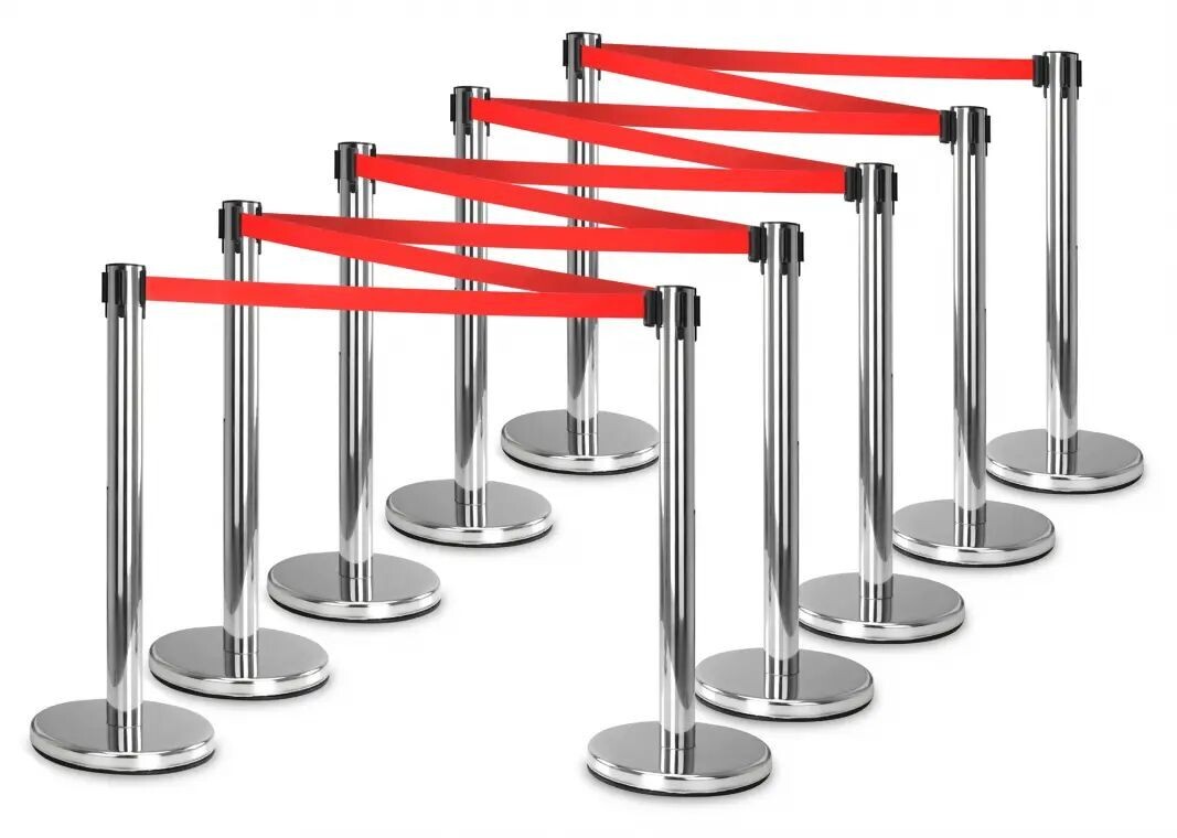 Stagecaptain PLS-200S Absperrständer Personenleitsystem silber 10x Set