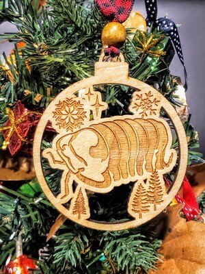Wooden Engraved Rubber Ducky Isopod Holiday Ornament