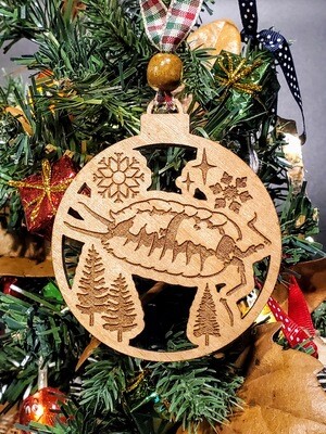 Wooden Engraved Expansus Isopod Holiday Ornament