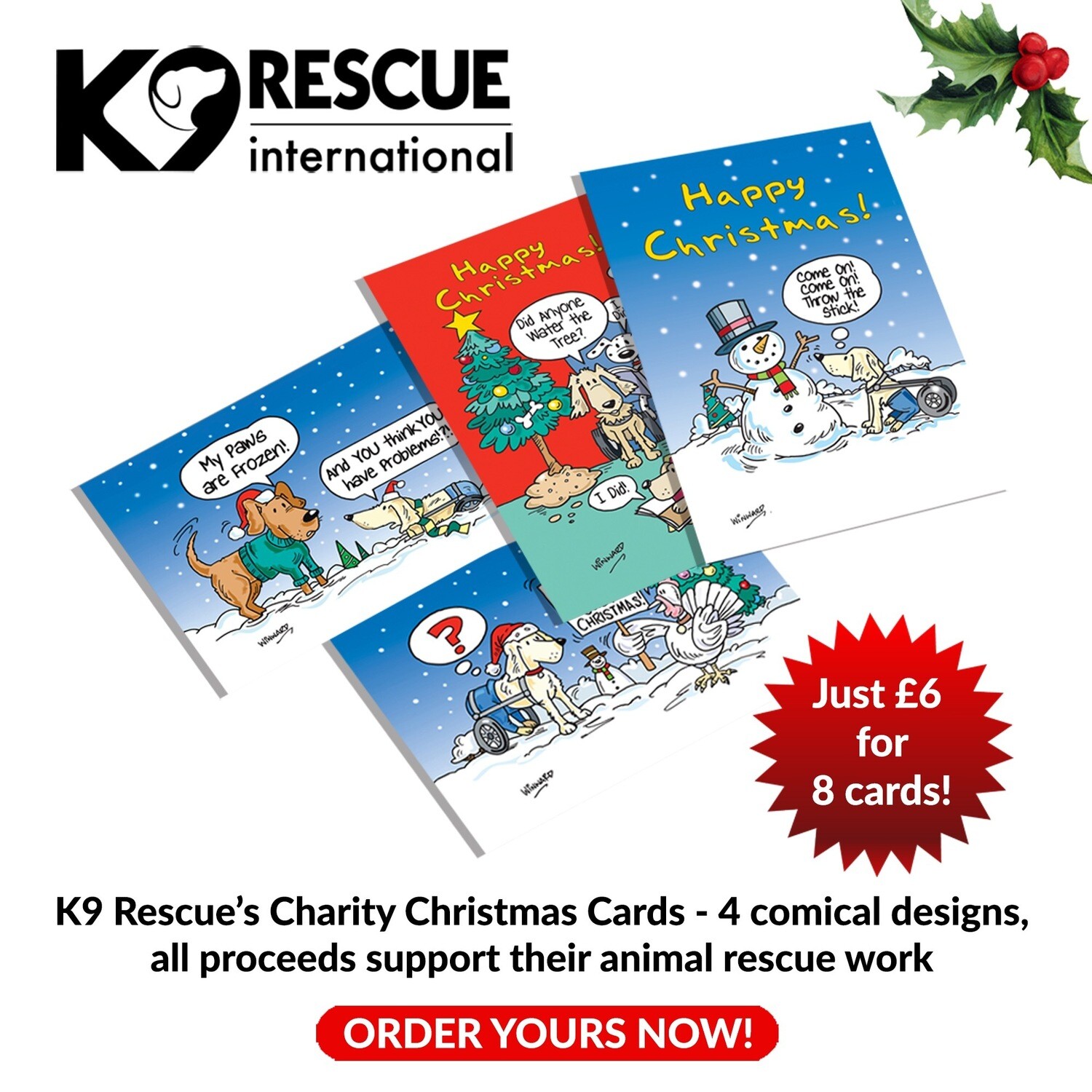 K9 Rescue Christmas Cards (Pack of 8)
