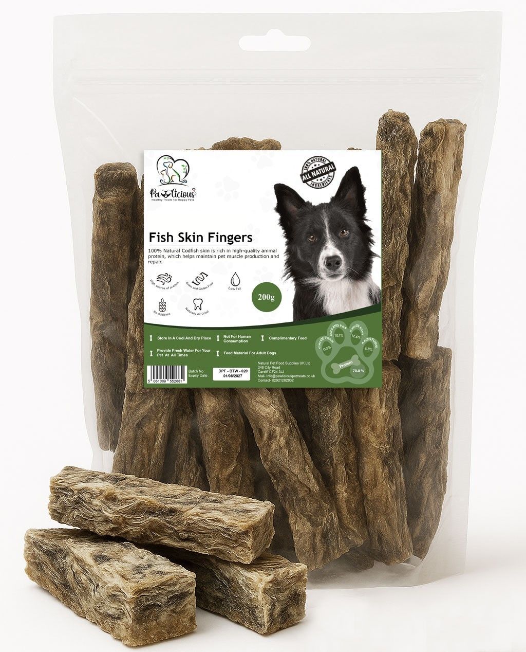 Pawlicious Fish Skin Fingers (200g)
