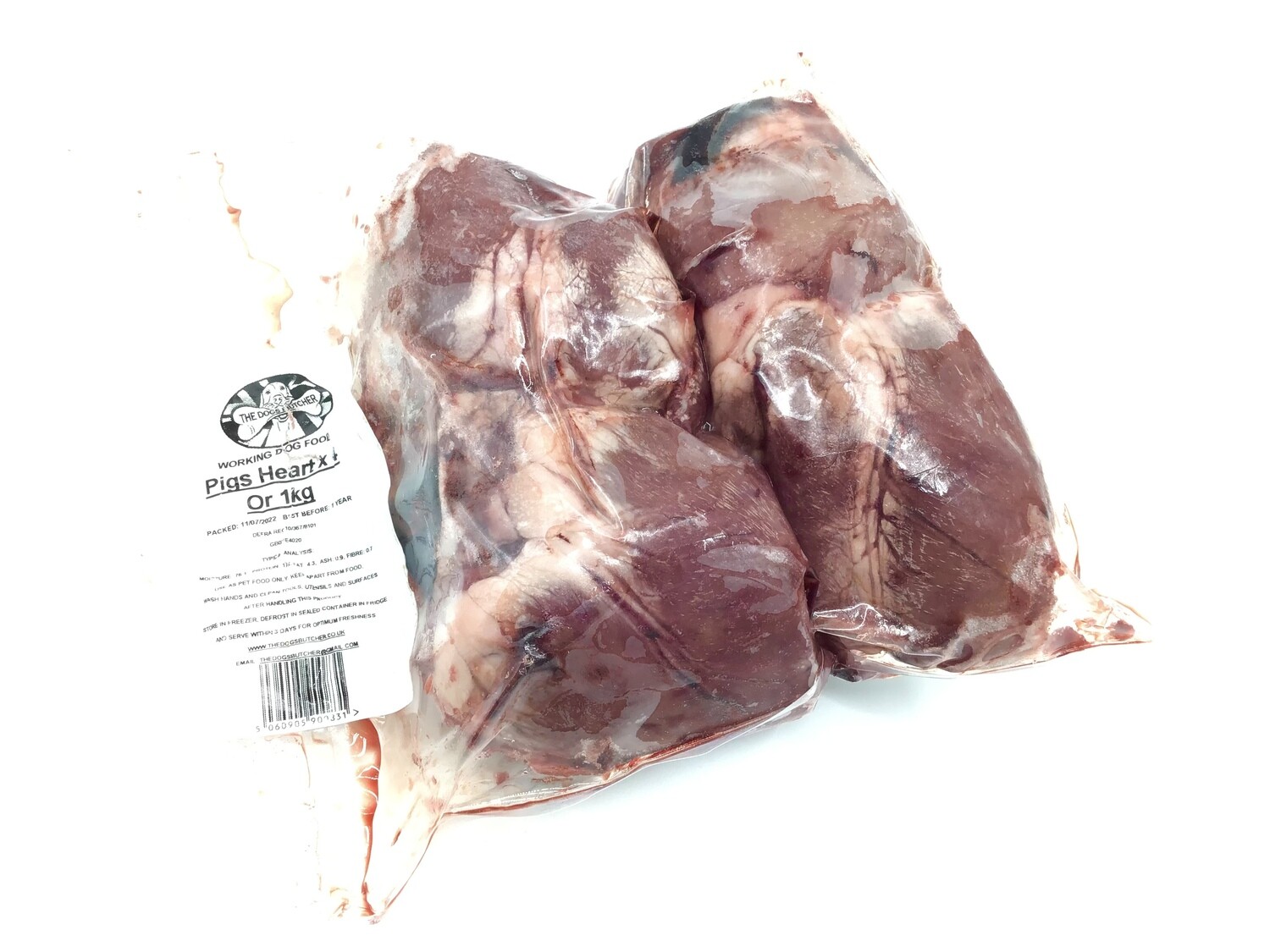 TDB Whole Pig Hearts (Pack of 4 or 1kg)