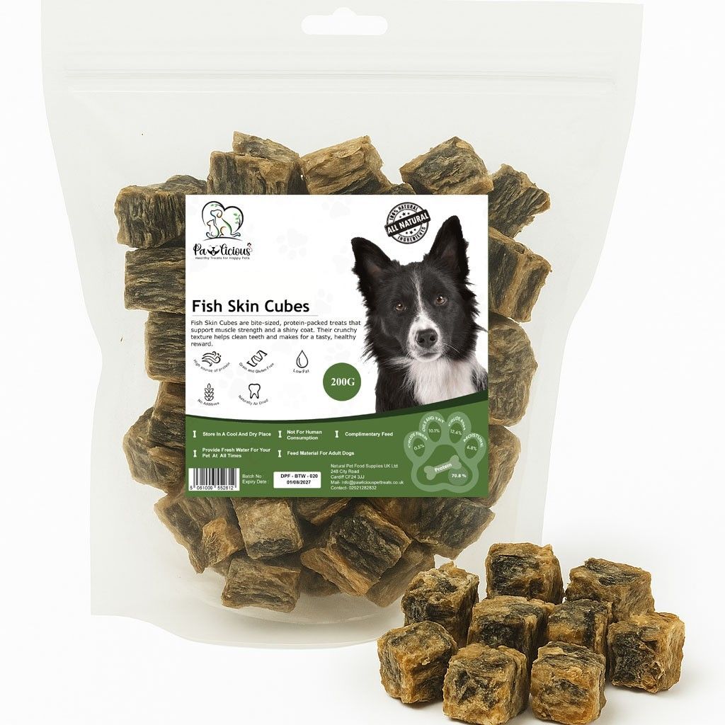 Pawlicious Cod Fish Skin CUBES (1KG BULK BAG)