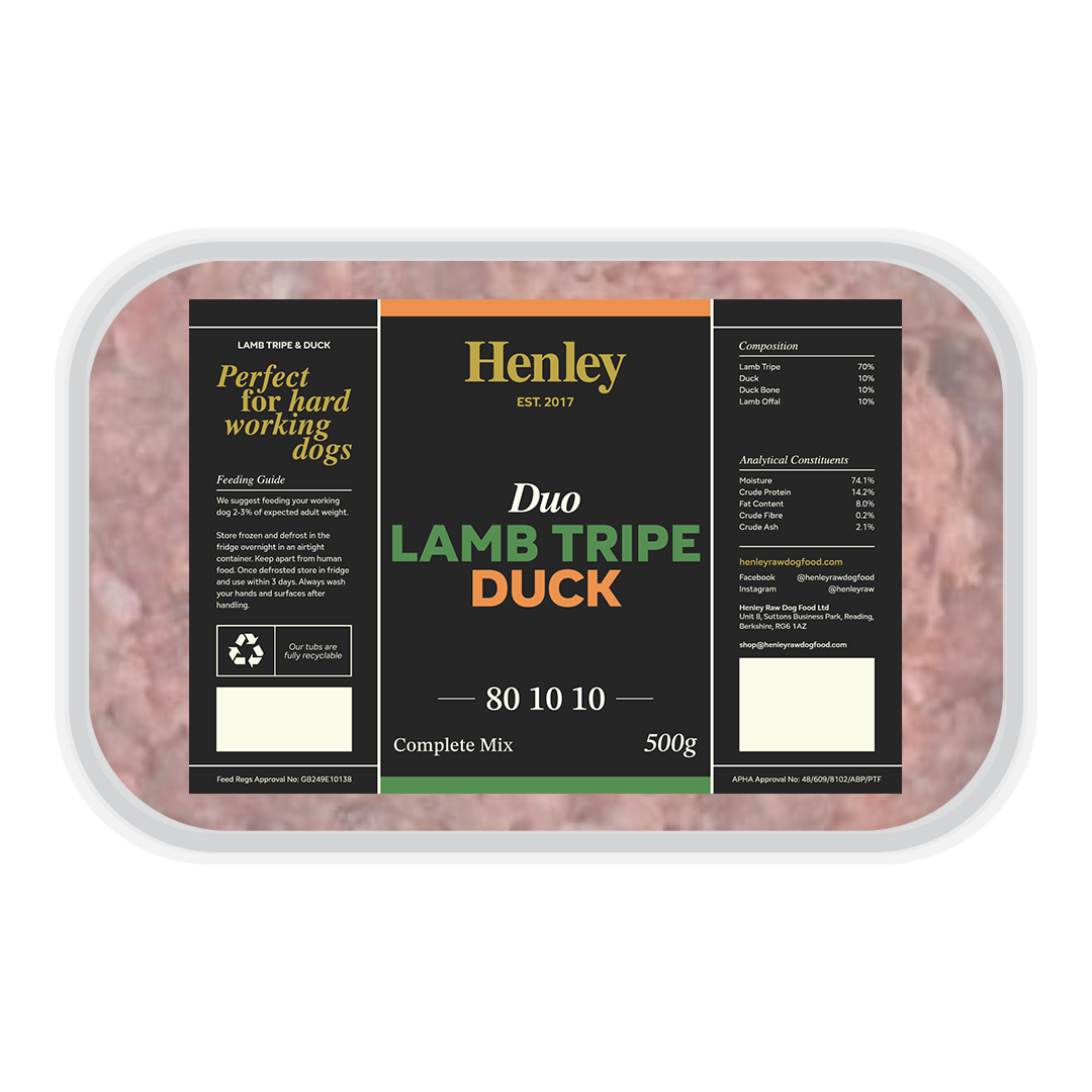 Henley Duo Lamb Tripe &amp; Duck 80-10-10 (500g)