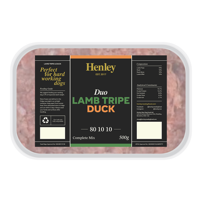 Henley Duo Lamb Tripe &amp; Duck 80-10-10 (500g)