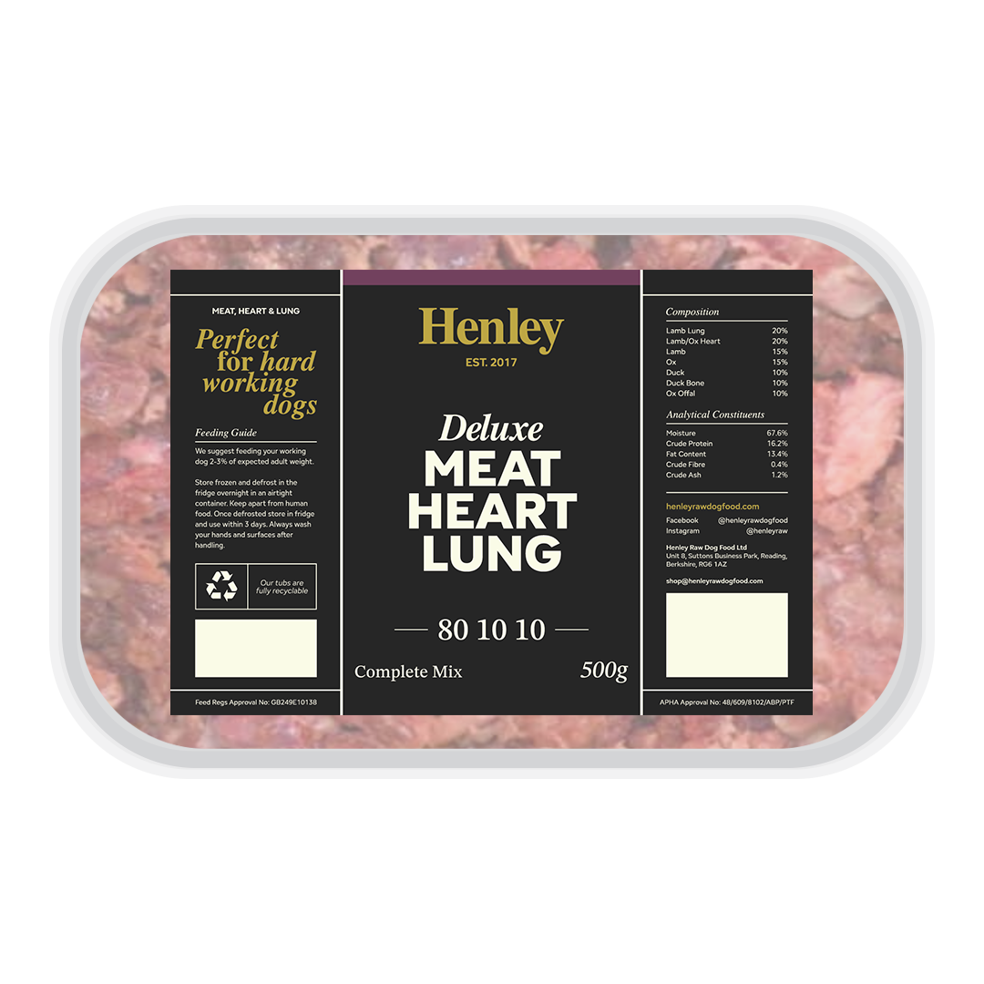 Henley Deluxe Meat, Heart &amp; Lung 80-10-10 (500g)