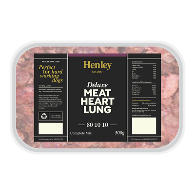 Henley Deluxe Meat, Heart &amp; Lung 80-10-10 (500g)