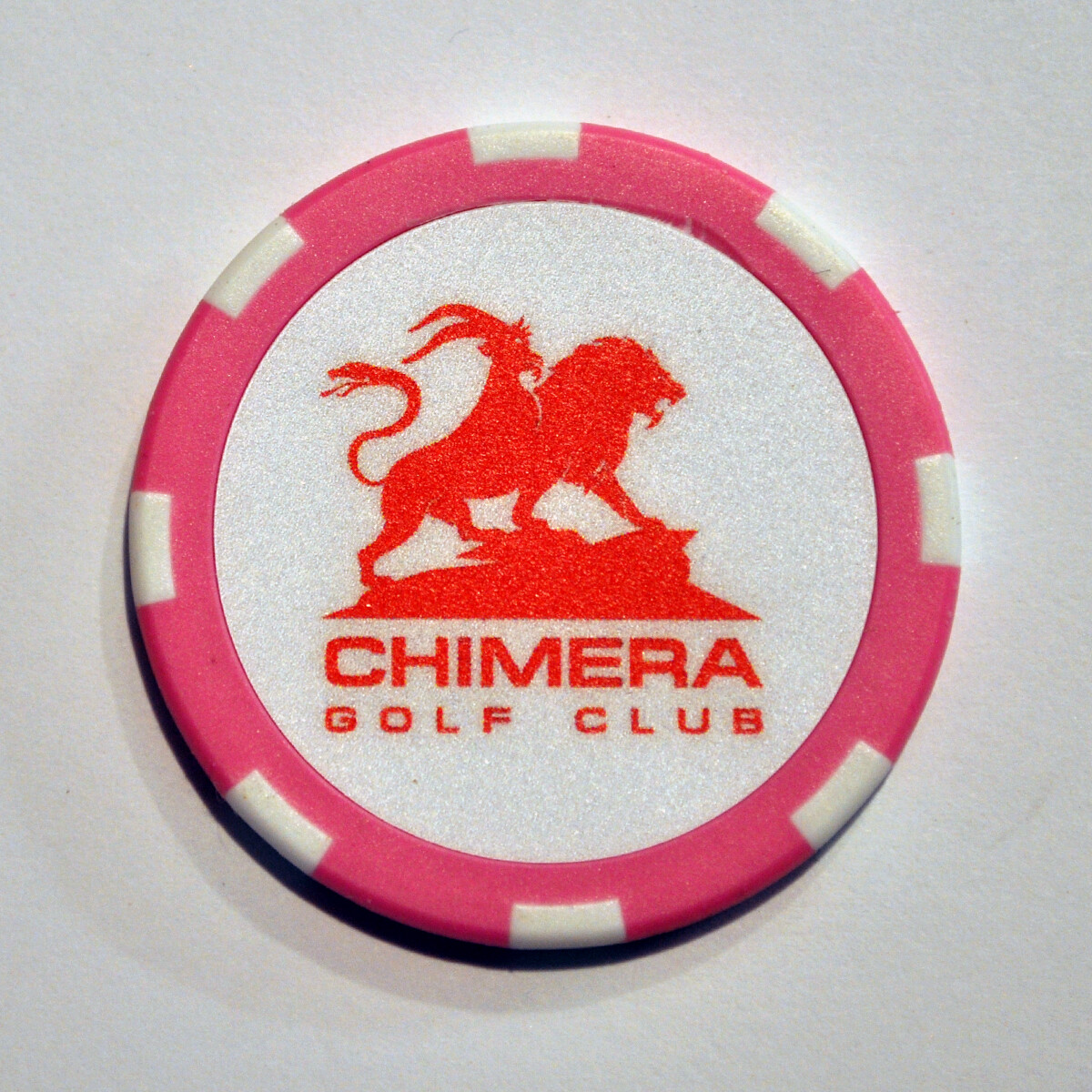 Poker Chip - Chimera - Pink/White