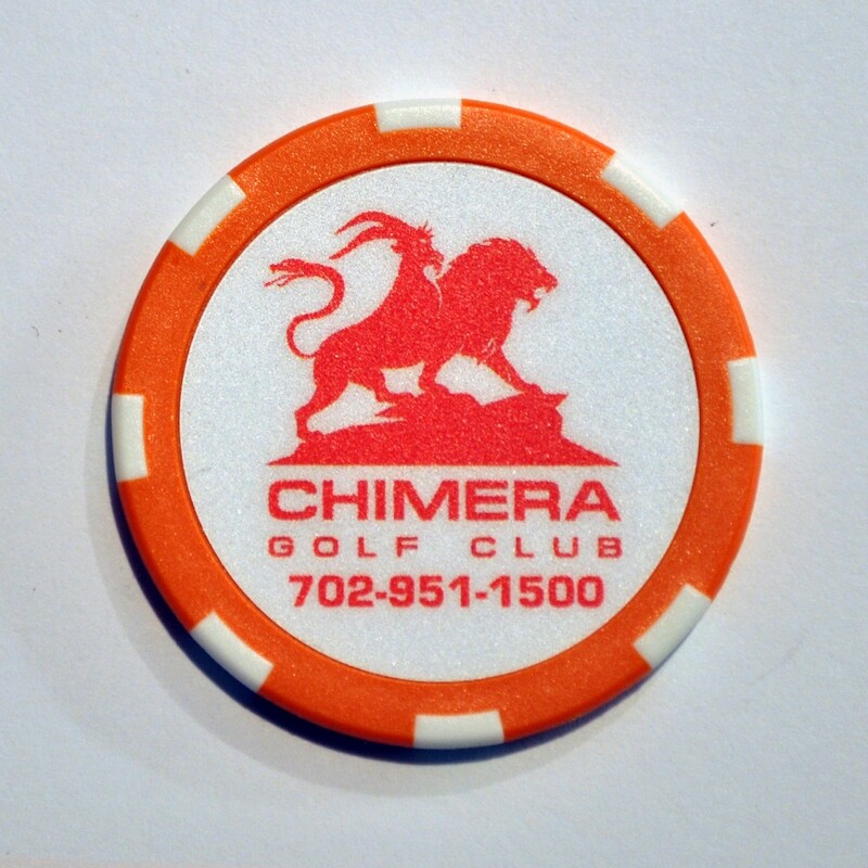 Poker Chip - Chimera - Orange/White
