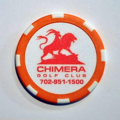 Poker Chip - Chimera - Orange/White