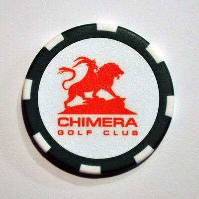 Poker Chip - Chimera - Dark Green/White