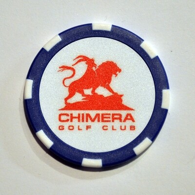 Poker Chip - Chimera - Blue/White