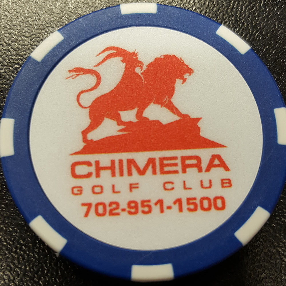 Chimera Poker Chip Golf Ball Marker - Blue and White
