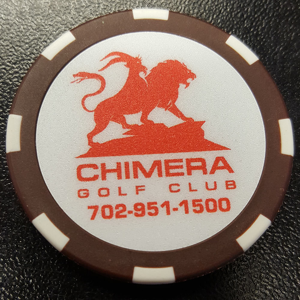 Chimera Poker Chip Golf Ball Marker - Brown and White