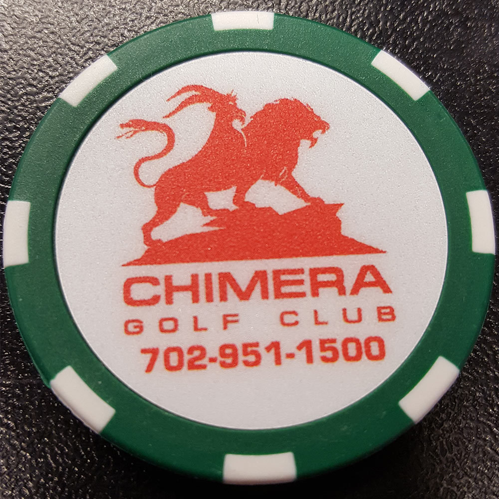 Chimera Poker Chip Golf Ball Marker - Green and White
