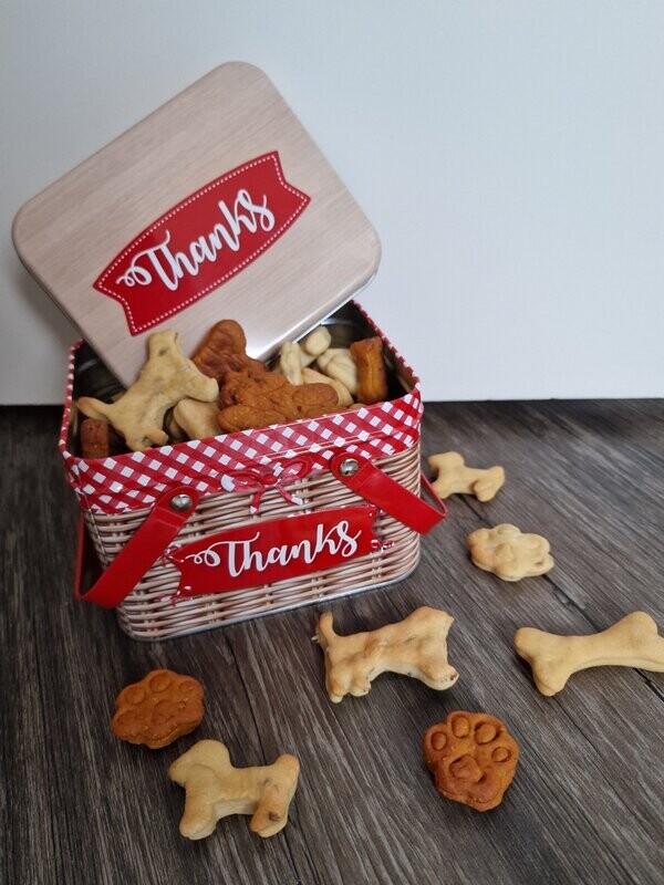 Bedankt koektrommel gevuld met 500gr gem. koekjes