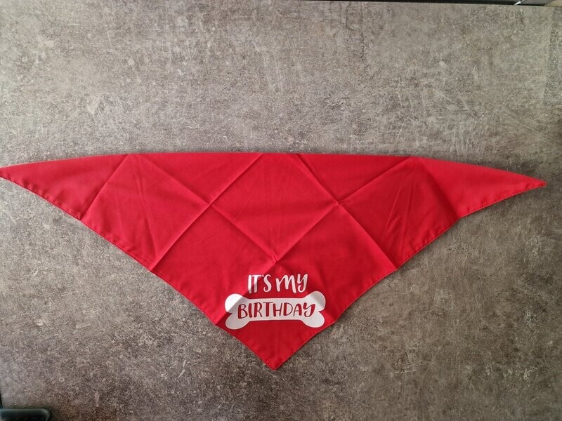 Bandana rood "it's my birthday"