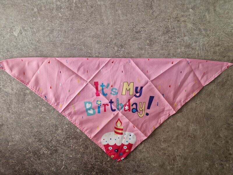 Bandana roze "it's my birthday"