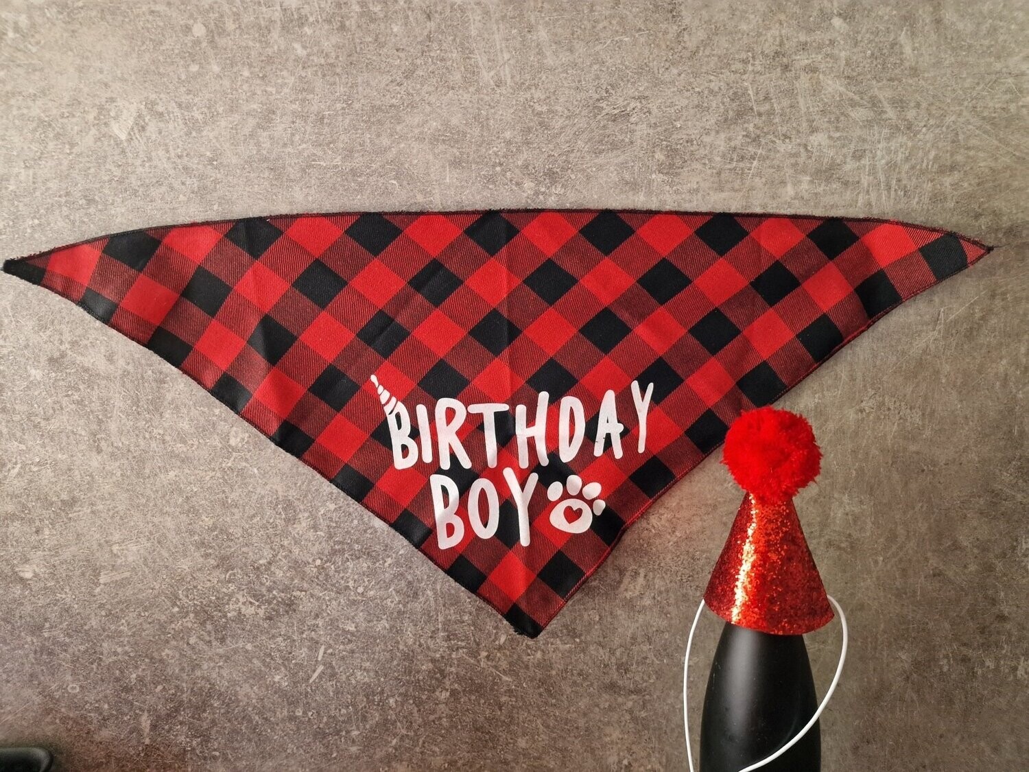 Bandana Schotse rode ruit en hoedje