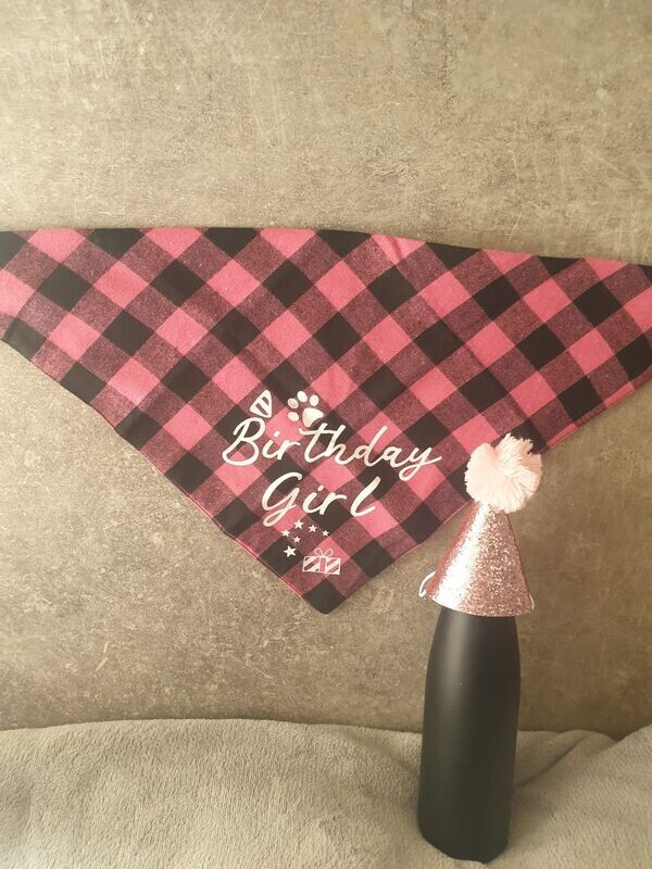 Bandana Schotse ruit roze