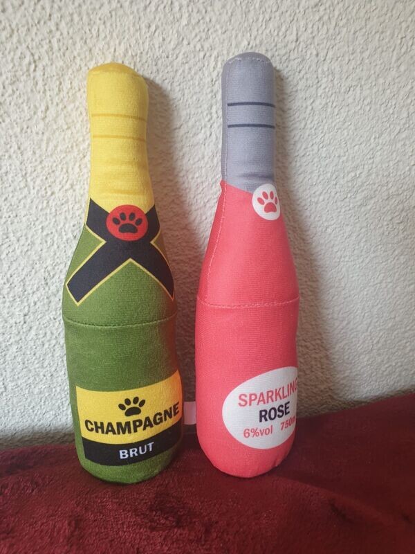 Champagne fles speeltje met piep