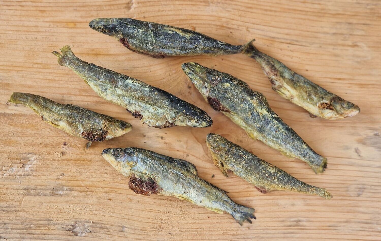 Gevriesdroogde zalm visjes