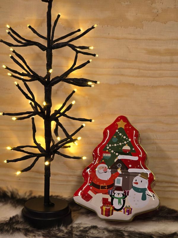 Kerstboom koekblik rood