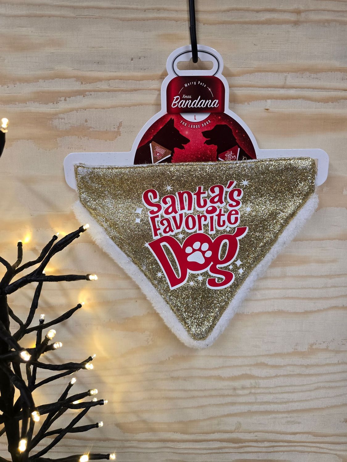 Kerstbandana goud glitter (licht beschadigd)