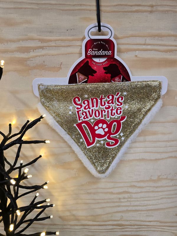 Kerstbandana goud glitter (licht beschadigd, zie foto)