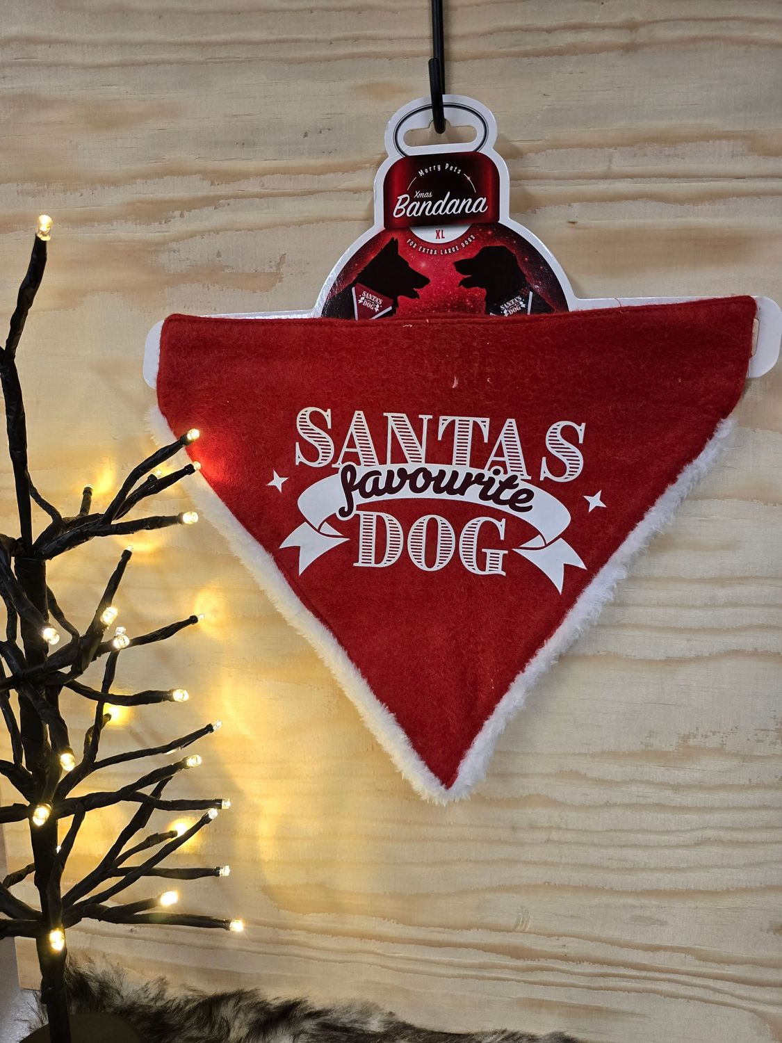 Kerstbandana Mt L Santa's favourite dog