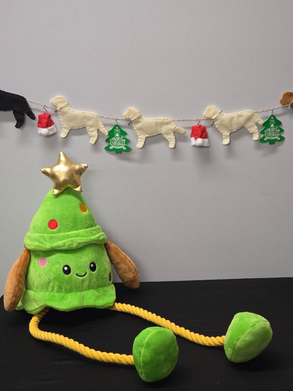 Lange kerstboom knuffel met piep +/_70cm