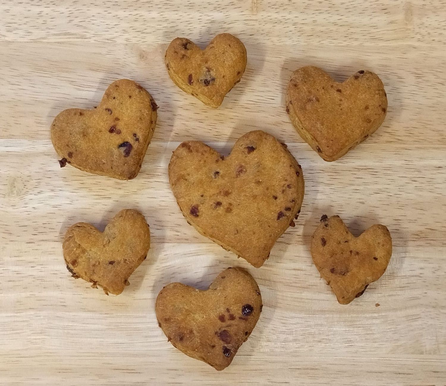 Valentijn hartjes met Cranberry's per 100gr