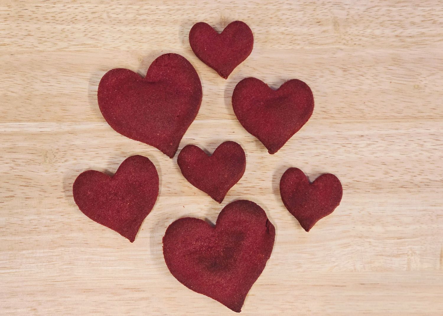 Graanvrije rode hartjes per 100gr