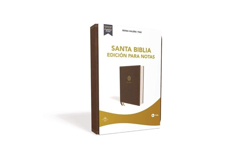 Reina Valera 1960 Santa Biblia Edición para Notas, Leathersoft, Café, Letra Roja Cubierta de piel – Texto grande