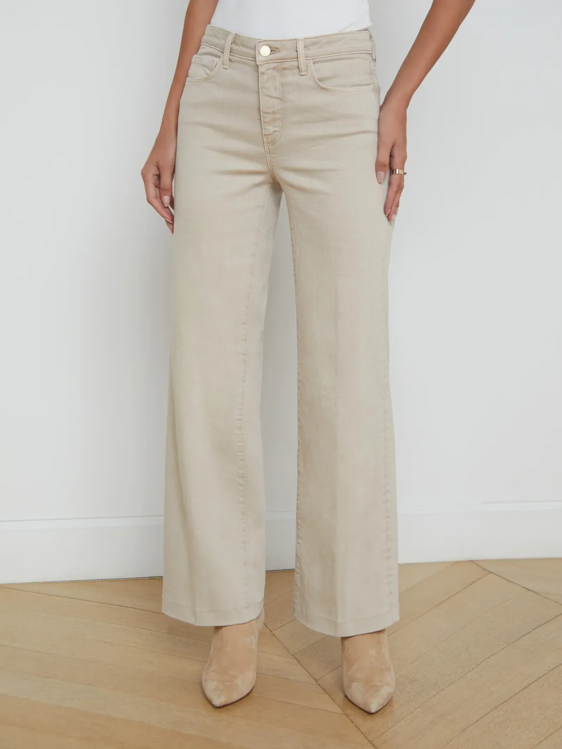 SCOTTIE WIDE LEG JEAN IN BISCUIT