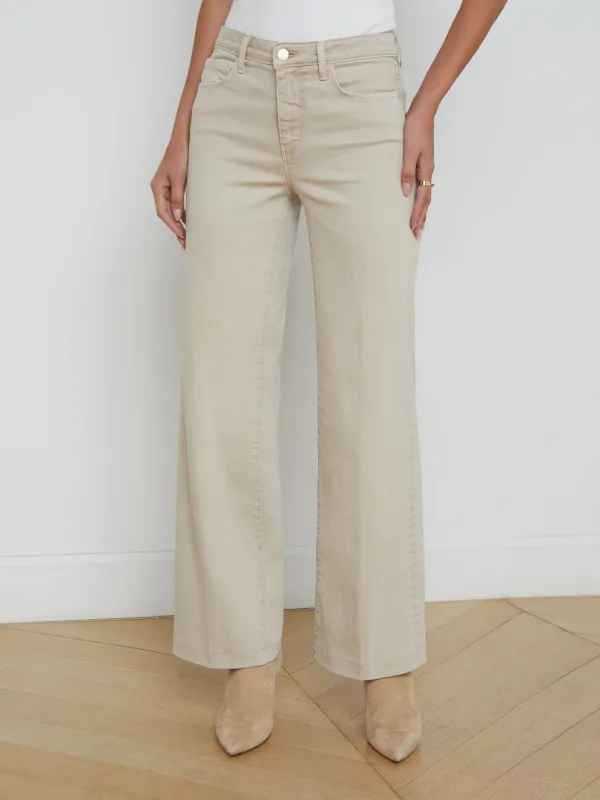 SCOTTIE WIDE LEG JEAN IN BISCUIT
