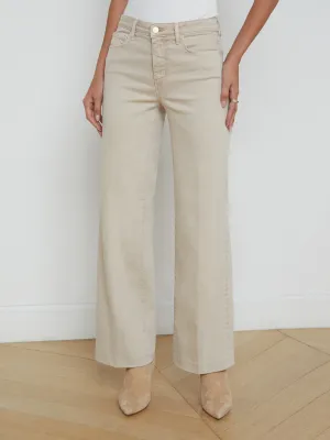 SCOTTIE WIDE LEG JEAN IN BISCUIT