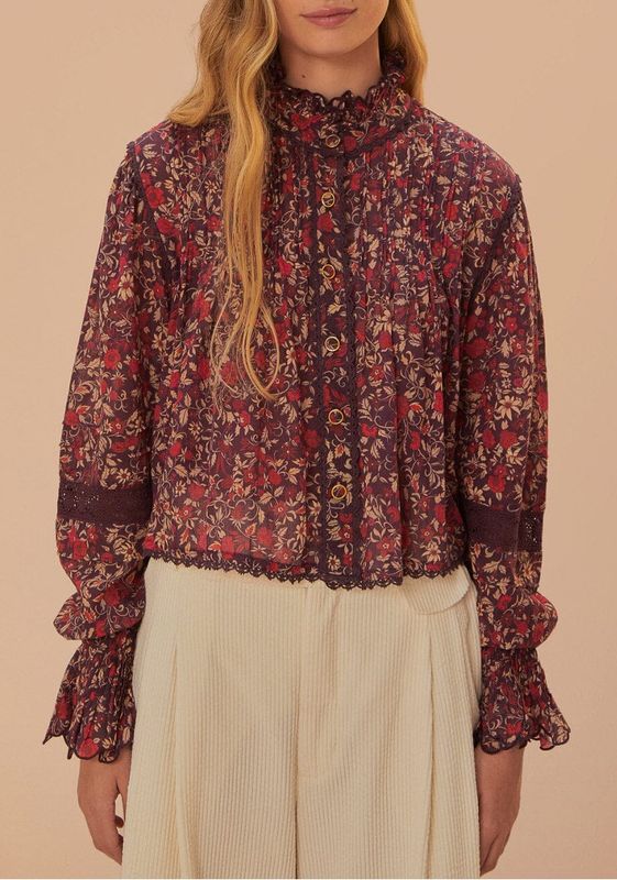 CHELSEA GARDEN PURPLE LONG SLEEVE BLOUSE