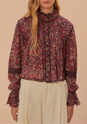 CHELSEA GARDEN PURPLE LONG SLEEVE BLOUSE