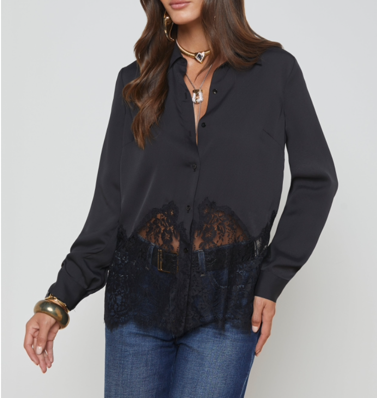 ADALEE LACE INSET BLOUSE