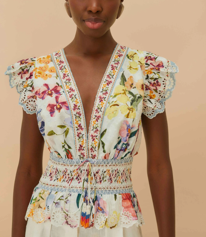 GREEK GARDEN OFF-WHITE BLOUSE