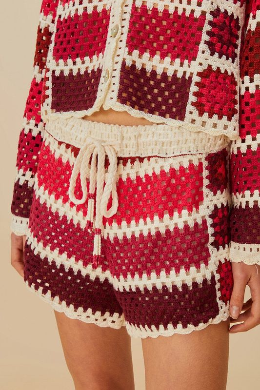 COLORFUL CROCHET TILES SHORT