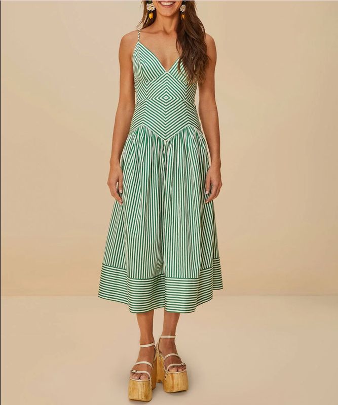 BICOLOR STRIPES DRESS