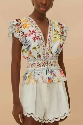 GREEK GARDEN OFF-WHITE BLOUSE