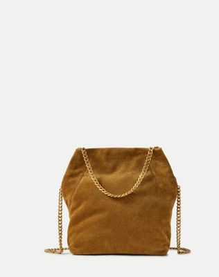SMALL SUEDE SLOUCH SHOULDER BAG
