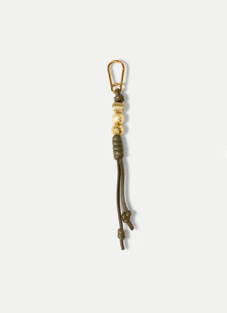 VEGAN LEATHER 3 BEAD BAG CHARM
